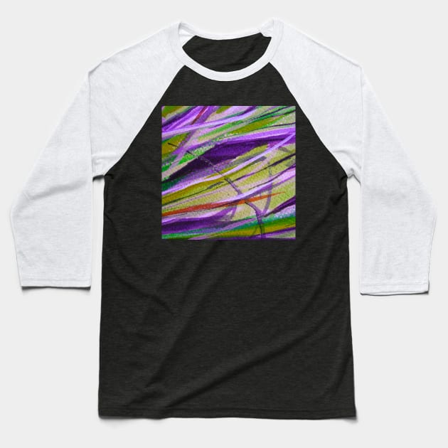 Abstract Grass 1 Digitally Enhanced 10 Baseball T-Shirt by Heatherian